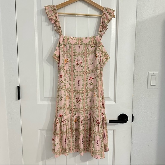 NWOT Agua Bendita x Target Pink Floral Ruffled Dress - Picture 1 of 8